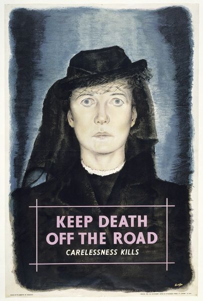 'Keep Death off the Road' campaign poster designed by William Little and issued by the Ministry of Transport, Great Britain, 1946.